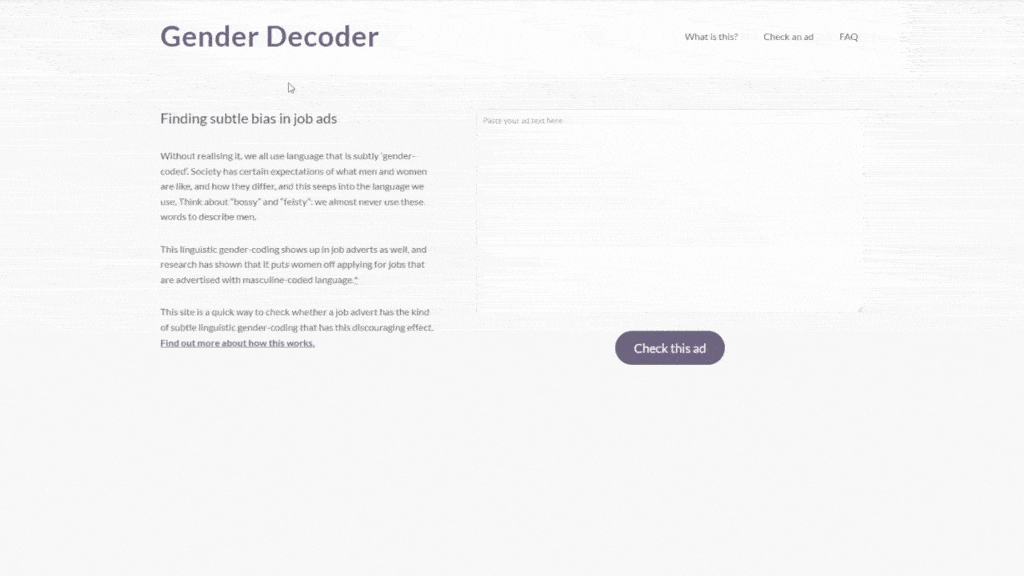 Gender Decoder Tool