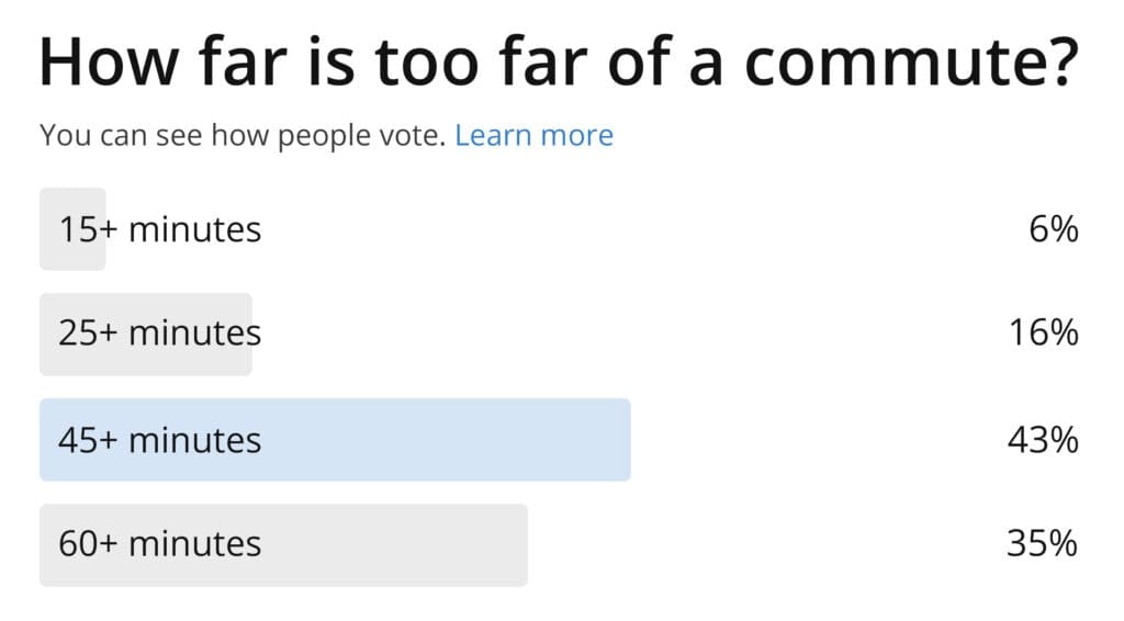 how far is too far of a commute 1