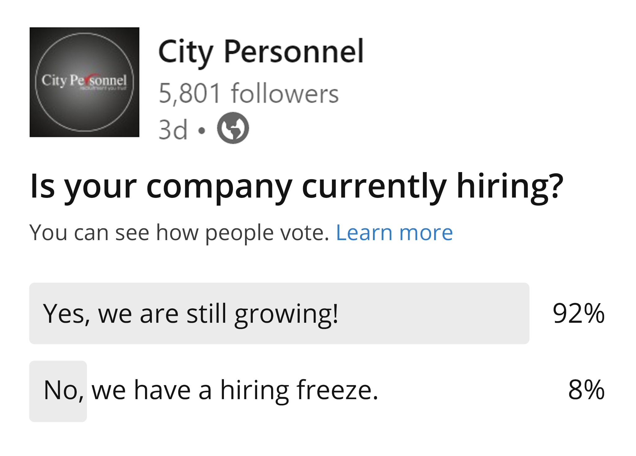 Is Your Company Currently Hiring