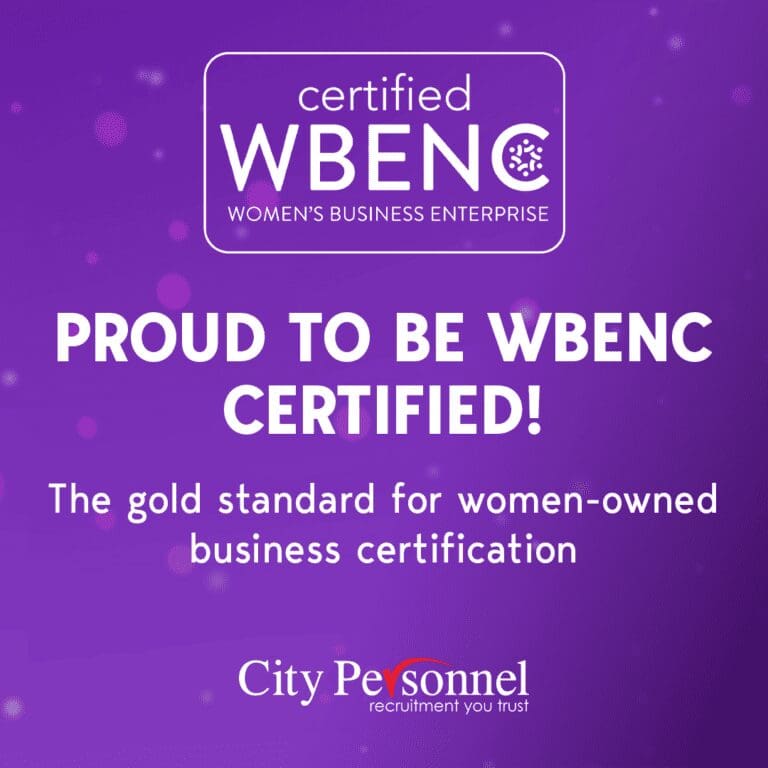 City Personnel has been certified as a Women’s Business Enterprise