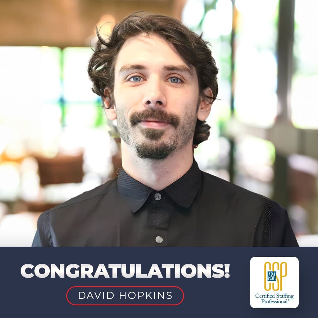 David Has Become A Certified Staffing Professional® - City Personnel